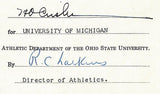 Fritz Crisler HOF Michigan Head Coach Signed/Auto Contract PSA BA199011