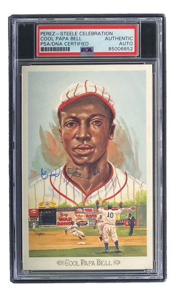 Cool Papa Bell Monarchs Signed 4x6 Perez-Steele Postcard PSA/DNA