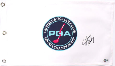 John Daly Autographed 1991 PGA Championship Pin Flag *Right-Beckett W Hologram
