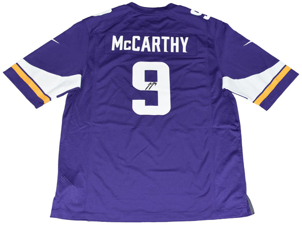 JJ McCARTHY AUTOGRAPHED MINNESOTA VIKINGS #9 PURPLE NIKE JERSEY BECKETT