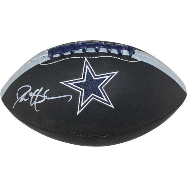 Deion Sanders Autographed Dallas Cowboys Black Logo Football Beckett WIT 53347