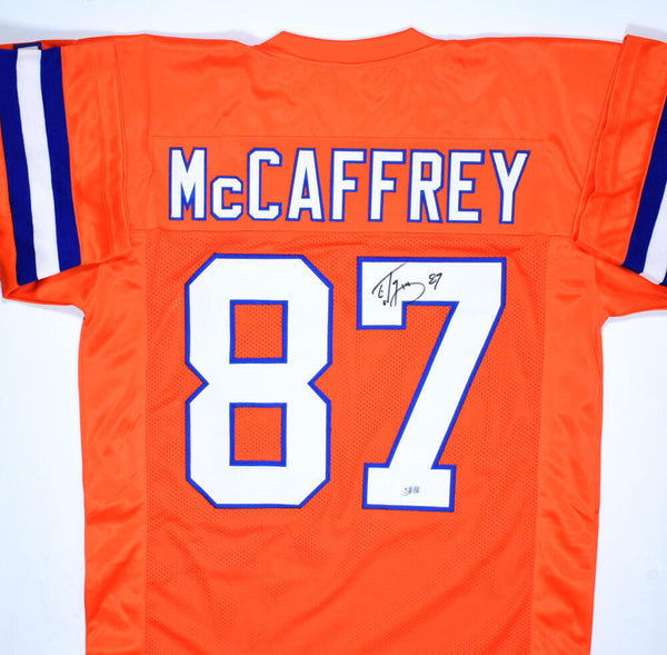 Ed McCaffrey Autographed Orange Pro Style Jersey - Beckett W Hologram *Black