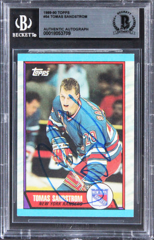 Rangers Tomas Sandstrom Authentic Signed 1989 Topps #54 Card BAS Slabbed