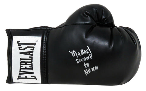 Michael Nunn Signed Everlast Black Boxing Glove w/Second To Nunn (SCHWARTZ COA)