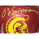 O.J. Simpson Autographed/Signed USC Trojans Mini Helmet Beckett 41214