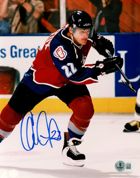 Claude Lemieux Autographed/Signed Colorado Avalanche 8x10 Photo Beckett 57689