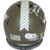 Joe Klecko Autographed/Signed New York Jets Salute Mini Helmet Beckett 43018
