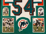 FRAMED MIAMI DOLPHINS ZACH THOMAS AUTOGRAPHED SIGNED JERSEY JSA COA