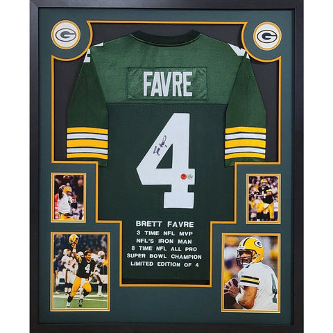 Brett Favre Autographed Signed Framed Stat Green Bay Packers Jersey FAVRE COA