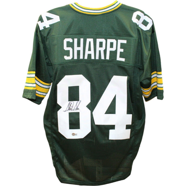 Sterling Sharpe Autographed/Signed Green Pro Style Jersey Beckett 45973