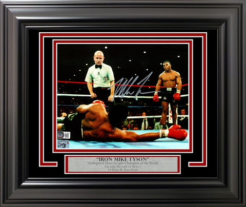 Mike Tyson Autographed Signed Framed 8x10 Photo Standing Over Beckett BAS