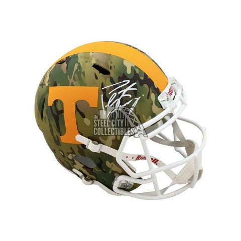 Peyton Manning Autographed Tennessee Camo Replica Full-Size Helmet - Fanatics