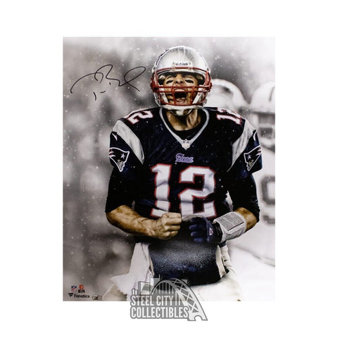 Tom Brady Autographed New England Patriots 16x20 Photo - Fanatics (Screaming)