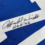 Autographed/Signed Rayfield Wright HOF 06 Dallas Blue Football Jersey JSA COA