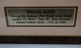 Willie Mays Autographed Baseball Framed w/ 8x10 Photo Stacks of Plaques COA