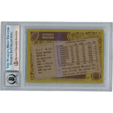 Warren Moon Autographed 1986 Topps #350 HOF Slabbed Trading Card Beckett 50643