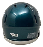 Devonta Smith Signed Eagles Mini Speed Helmet Fanatics w/ Super Bowl 59 LIX Case