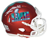 GEORGE KARLAFTIS SIGNED KANSAS CITY CHIEFS SUPER BOWL 57 LVII MINI HELMET BAS