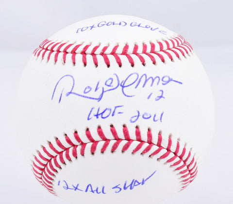 Roberto Alomar Autographed Rawlings OML STAT Baseball - Beckett W Hologram *Blue