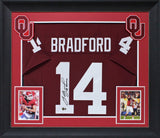 Oklahoma Sam Bradford "2008 Heisman" Signed Maroon Pro Style Framed Jersey BAS W