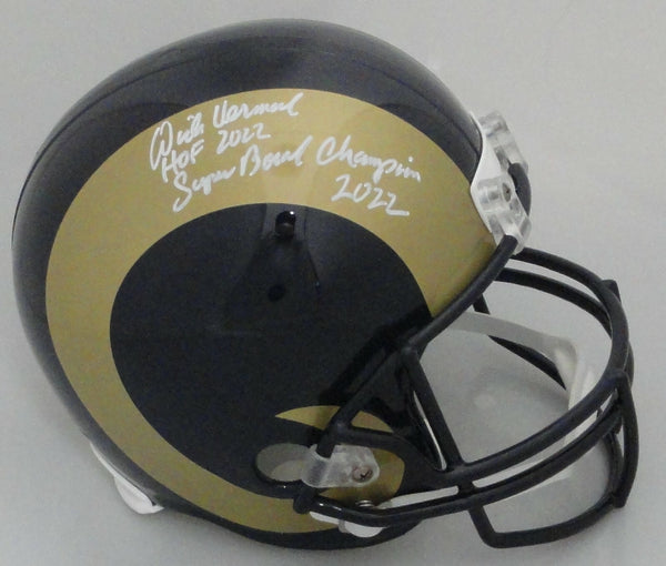Rams DICK VERMEIL Signed Riddell Full Size Replica Helmet AUTO w/ 2 Scripts BAS