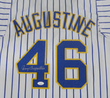 Brewers 82 AL Champ JERRY AUGUSTINE Signed Custom Replica RETRO Jersey AUTO JSA