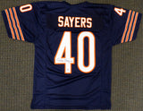CHICAGO BEARS GALE SAYERS AUTOGRAPHED SIGNED BLUE JERSEY PSA/DNA STOCK #176027