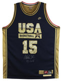 Magic Johnson "92 Gold" Signed Navy & Gold Nike Team USA Jersey BAS W #5W006545