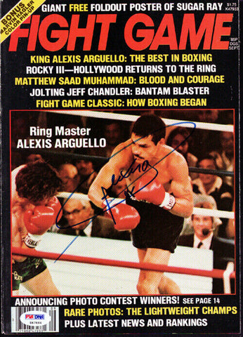 Alexis Arguello Autographed Signed Fight Game Magazine Cover PSA/DNA #S47464