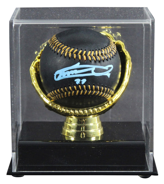Blue Jays Vladimir Guerrero Jr. Signed Black OML Baseball W/ Case BAS Witnessed