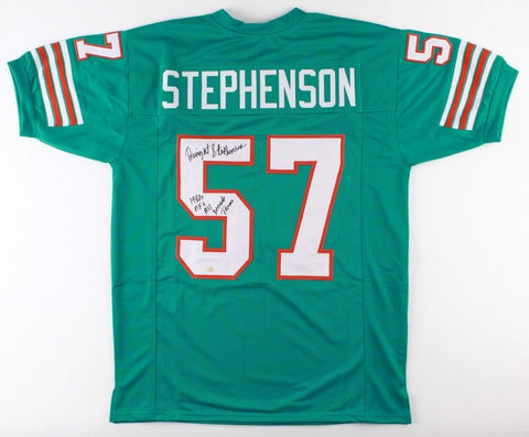 Dwight Stephenson Signed Dolphins Jersey Inscribed 1980s NFL All Decade Team COA