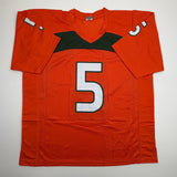 Autographed/Signed ANDRE JOHNSON Miami Orange College Jersey JSA COA