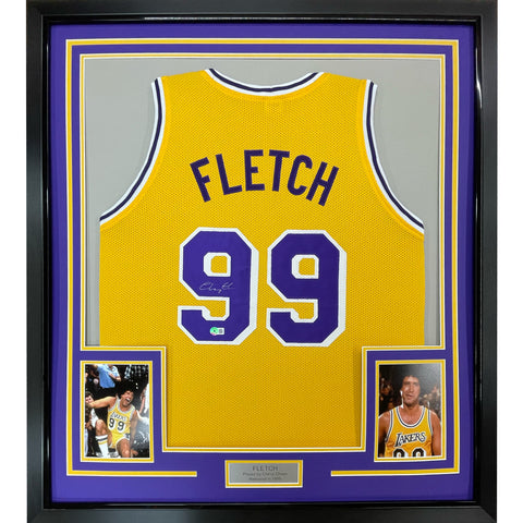 Framed Autographed/Signed Chevy Chase 33x42 Fletch LA Yellow Jersey BAS COA