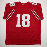 Autographed/Signed Will Howard Ohio State Red College Jersey JSA COA
