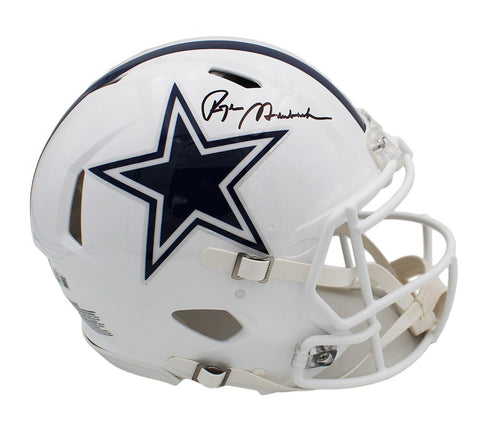 Roger Staubach Signed Dallas Cowboys Speed Authentic Alternate White NFL Helmet