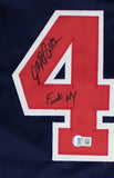 John Rocker Signed Atlanta Braves Dark Blue Jersey Inscribed "F*ck NY" (Beckett)