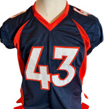 T.J. Ward Autographed Broncos Navy Jersey Inscribed "SB 50 Champs" - BAS COA