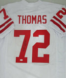 Badgers JOE THOMAS Signed Custom Replica White Jersey AUTO - Browns HOF'er - JSA