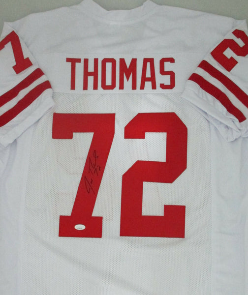 Badgers JOE THOMAS Signed Custom Replica White Jersey AUTO - Browns HOF'er - JSA