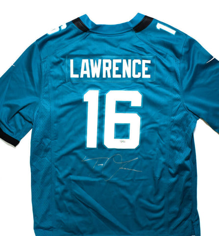 Trevor Lawrence Autographed Jacksonville Jaguars Nike Teal Game Jersey- Fanatics