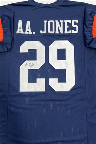 Vikings Running Back AARON JONES Signed Custom Replica UTEP Blue Jersey AUTO JSA
