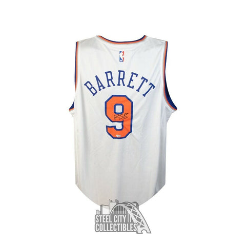 RJ Barrett Autograph Knicks White Fast Break Replica Basketball Jersey Fanatics