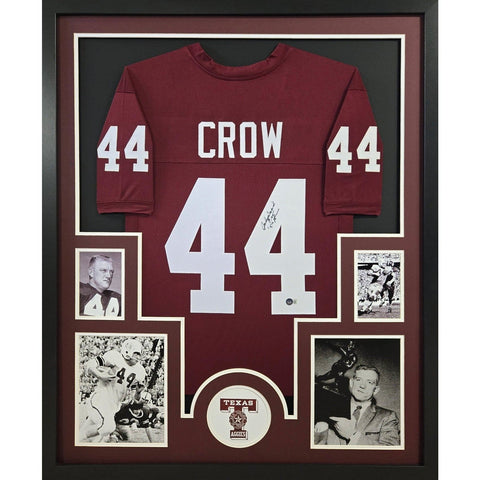 John David Crow Autographed Signed Framed Texas A&M 4P Jersey BECKETT