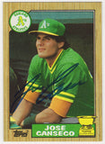 Jose Canseco Signed A's (Athletics) 1987 Topps Baseball Card #620 (SCHWARTZ COA)
