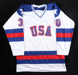 Jim Craig Signed Team USA Jersey Inscribed "1980 Gold" (Beckett) Miracle on Ice
