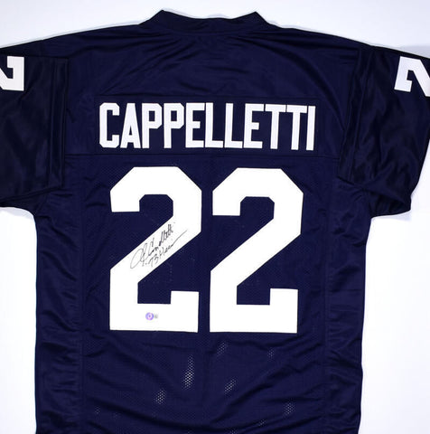 John Cappelletti Autographed Blue College Style Jersey w/Heisman- Beckett Holo