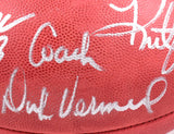 M. Faulk K. Warner D. Vermeil Autographed Wilson Duke Football-Beckett W Holo
