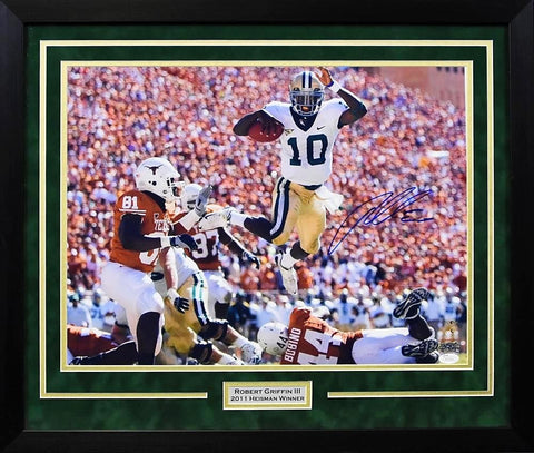 ROBERT GRIFFIN III RG3 SIGNED BAYLOR BEARS FRAMED 16x20 PHOTO JSA