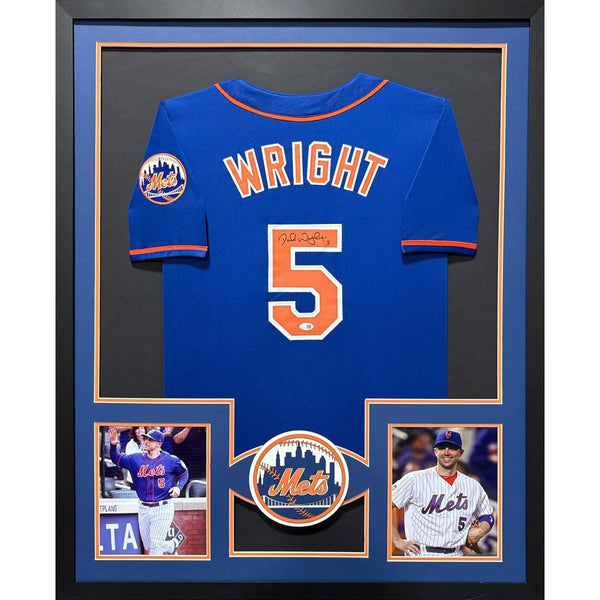 David Wright Autographed Signed Framed New York Mets Jersey JSA
