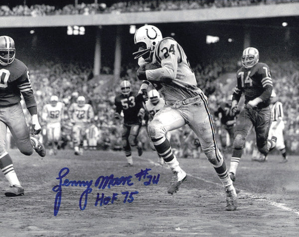 Lenny Moore Autographed Signed 8x10 Photo Baltimore Colts "HOF 75" SKU #245928